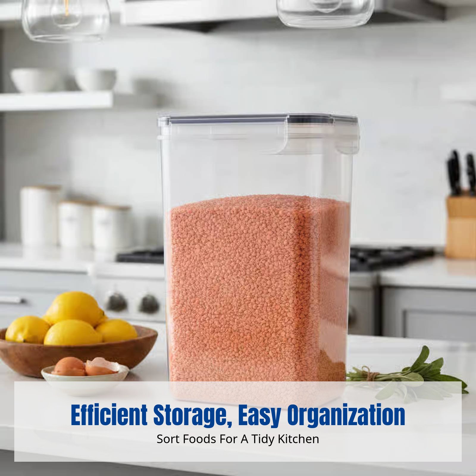 Food Storage Kitchen - 気密食品保存容器セット、大容量、透明、積み重ね可能、冷蔵庫用、キッチン整理用