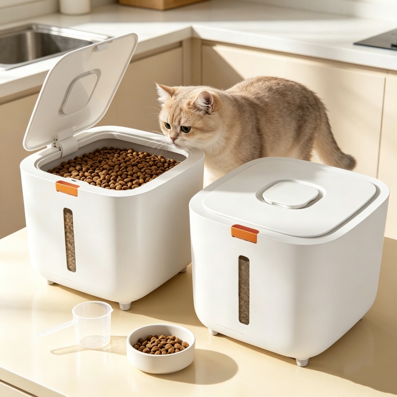 Food Storage Pet - 5/7KGペットフード収納ボックス、密閉ペットフード容器、気密猫犬用フードバケツ、防虫ペット穀物収納オーガナイザー