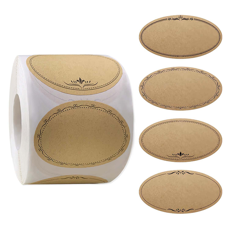 Food Storage Labels - 250枚/ロール 2.5*1.4インチ クラフト紙 家庭用 キッチン 食品日付マーキングロール