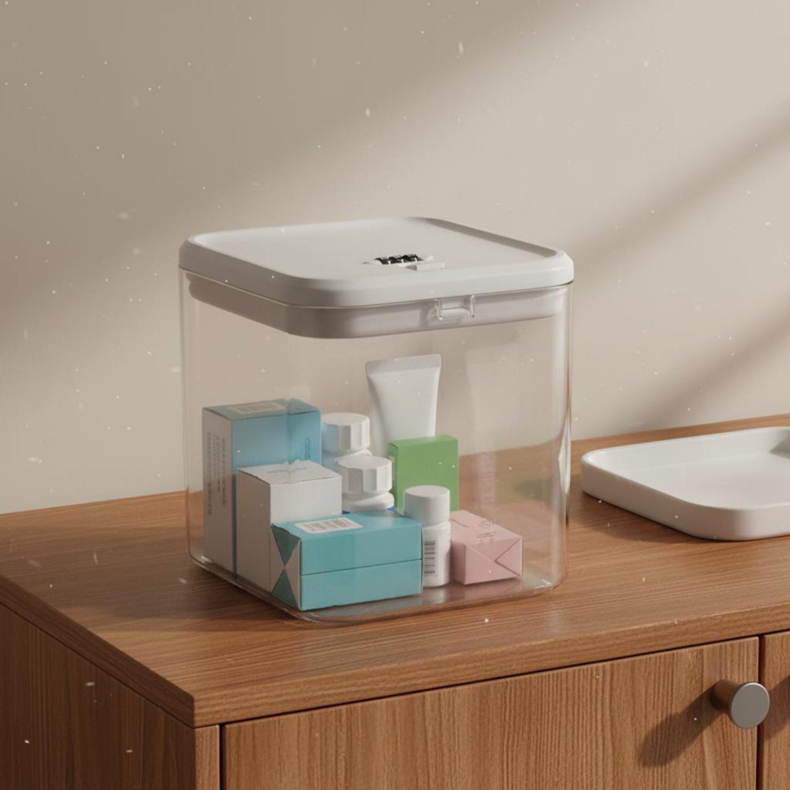 Food Storage Kitchen - 透明なロック可能なボックス 多用途のロック可能な収納ボックス 食品保管庫 安全な透明なロック可能なボックス 保護者、キッチン、オフィス用のリセット可能なコード
