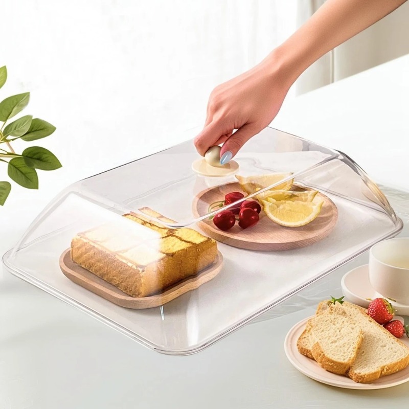 Food Storage Kitchen - WORTHBUY 再利用可能なプラスチック製食品カバー クリア防塵&防虫食品鮮度保持カバー 保護蓋 キッチン収納アクセサリー
