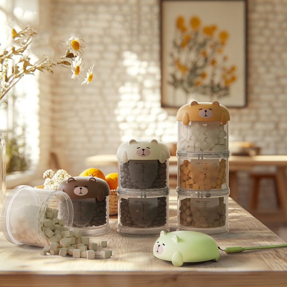 Food Storage Pet - 実用的なプラスチック製多層キャットフードボックス防湿かわいい犬用スナック収納ボックス密封ペットフード包装ボックス犬の散歩用