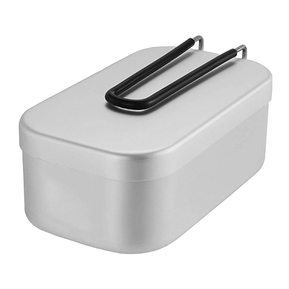 Food Storage Aluminum - 800 ミリリットルアルミ弁当箱屋外キャンプ調理器具食器折りたたみハンドルピクニックボックス調理食品弁当箱ハイキング用