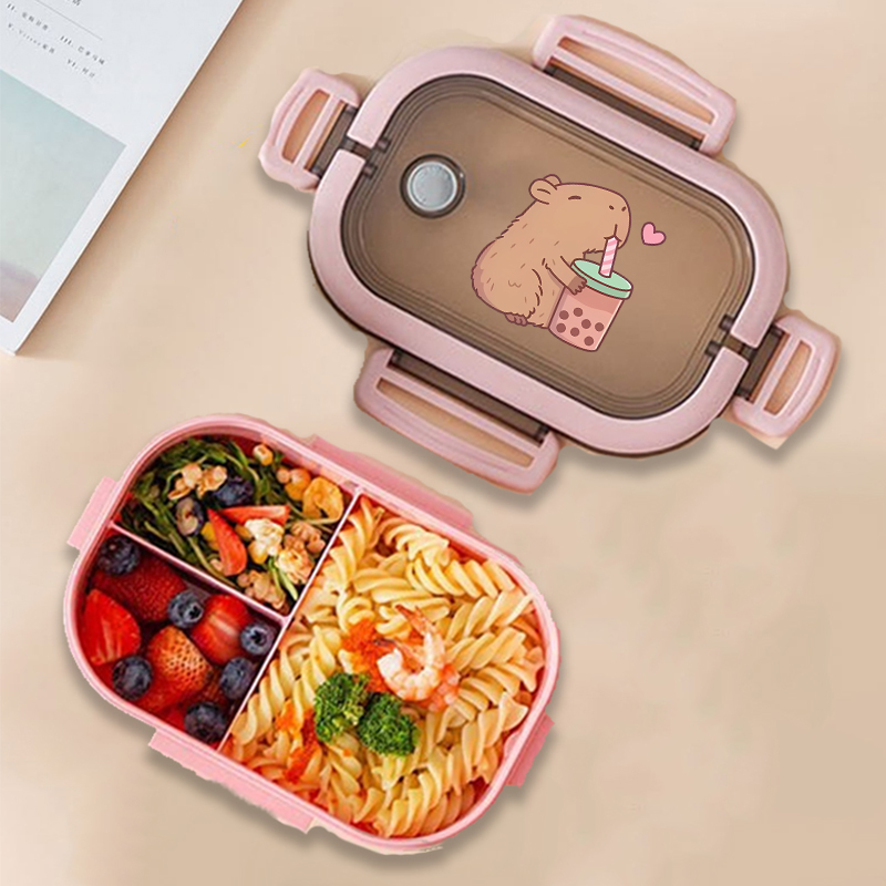 Food Storage Time - カピバラ弁当箱アニメ動物プリント食品保存容器子供学校ピクニック弁当箱男の子女の子オフィスディナーケース