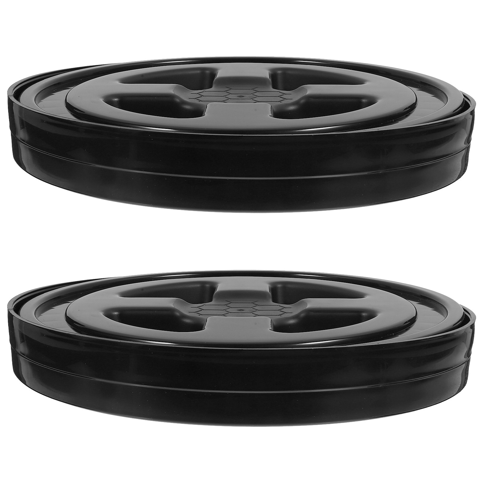 Food Storage Pet - 2個入りロック式バケツ蓋、気密シール、漏れ防止スクリューカバー、ユーティリティバケツ蓋の交換品、洗車やペットフードの保管に最適