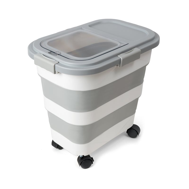 Food Storage Pet - A53Q-食品保存容器 1個 ペットフード容器 ドッグフード 乾燥ボックス付き 回転式ホイール