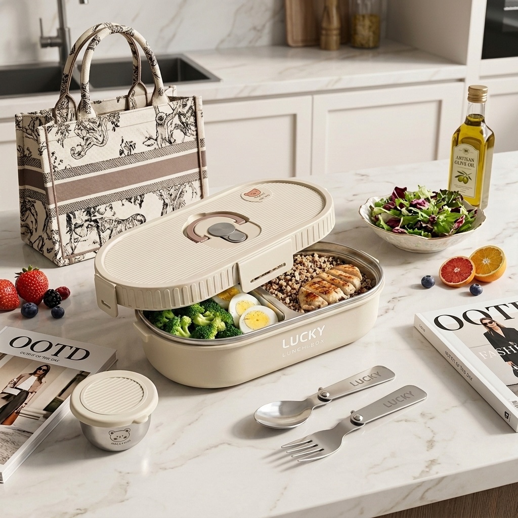 Food Storage Prep Containers - 電子レンジ対応 304ステンレス製弁当箱セット 漏れ防止 ポータブル食品保存容器 ミールプレップボウル 子供