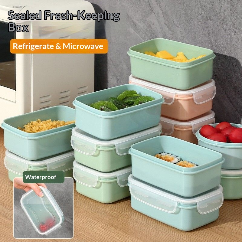 Food Storage Time - 気密食品保存容器 BPAフリー スタッカブル 漏れ防止 ランチボックス 冷蔵庫オーガナイザー