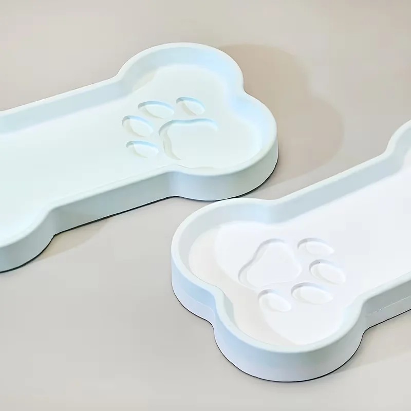 Food Storage Home - 最高品質DIY猫の足と骨の形をしたシリコンモールド収納トレイ、ジュエリーディスプレイディッシュ、家の装飾、猫と犬のフードトレイ、石膏