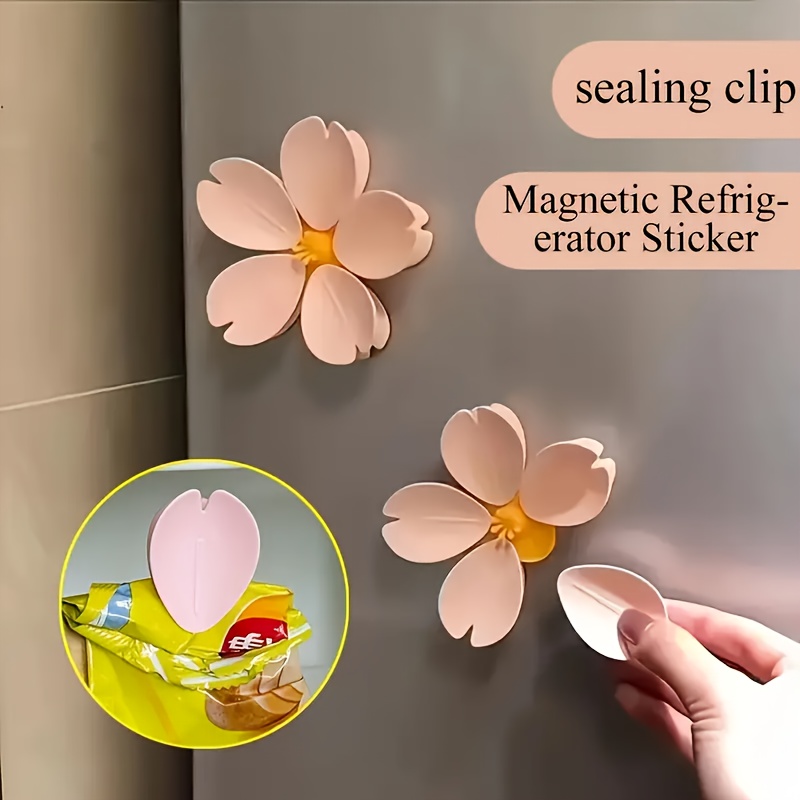 Food Storage In Plants - さくら磁気クリップクリエイティブキッチンガジェット多機能スナックシーラー食品保存ユニークな花びらクリップかわいい家庭用冷蔵庫マグネット