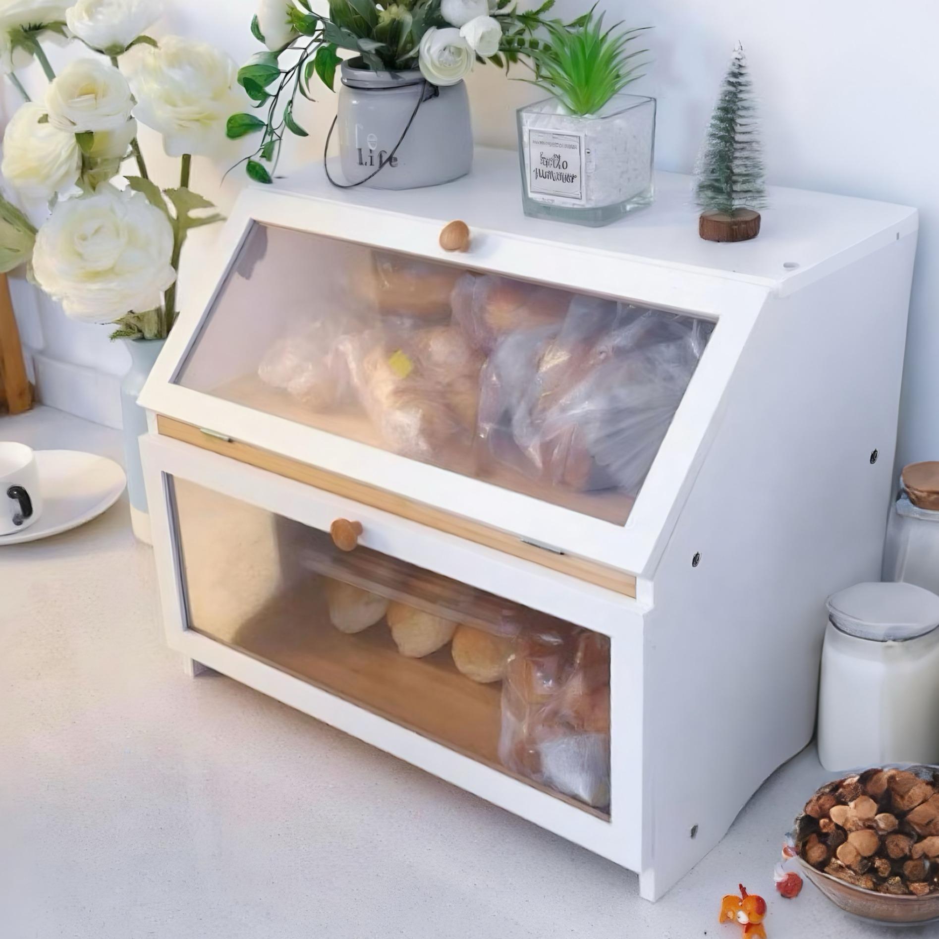 HOMEKOKO キッチンカウンター用二層式ブレッドボックス - Food Storage Box Large のレビューと価格