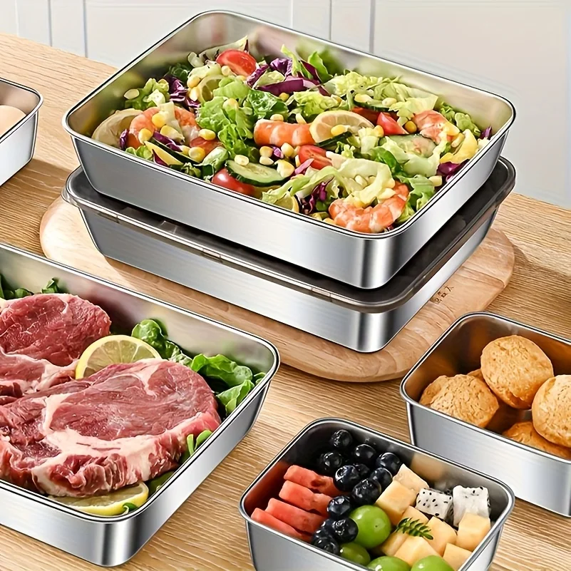 5個入りステンレス製食品保存容器セット - 漏れ防止蓋、耐久 - Food Storage Home のレビューと価格
