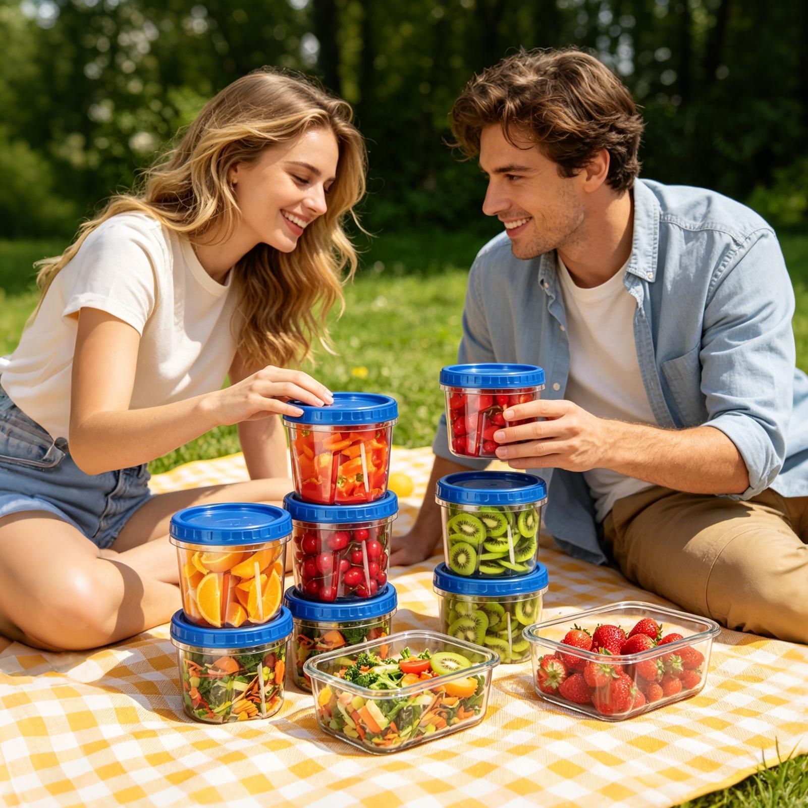 冷凍庫用食品保存容器 6個入り 16オンス 漏れ防止 積み重 - Food Storage Kitchen のレビューと価格
