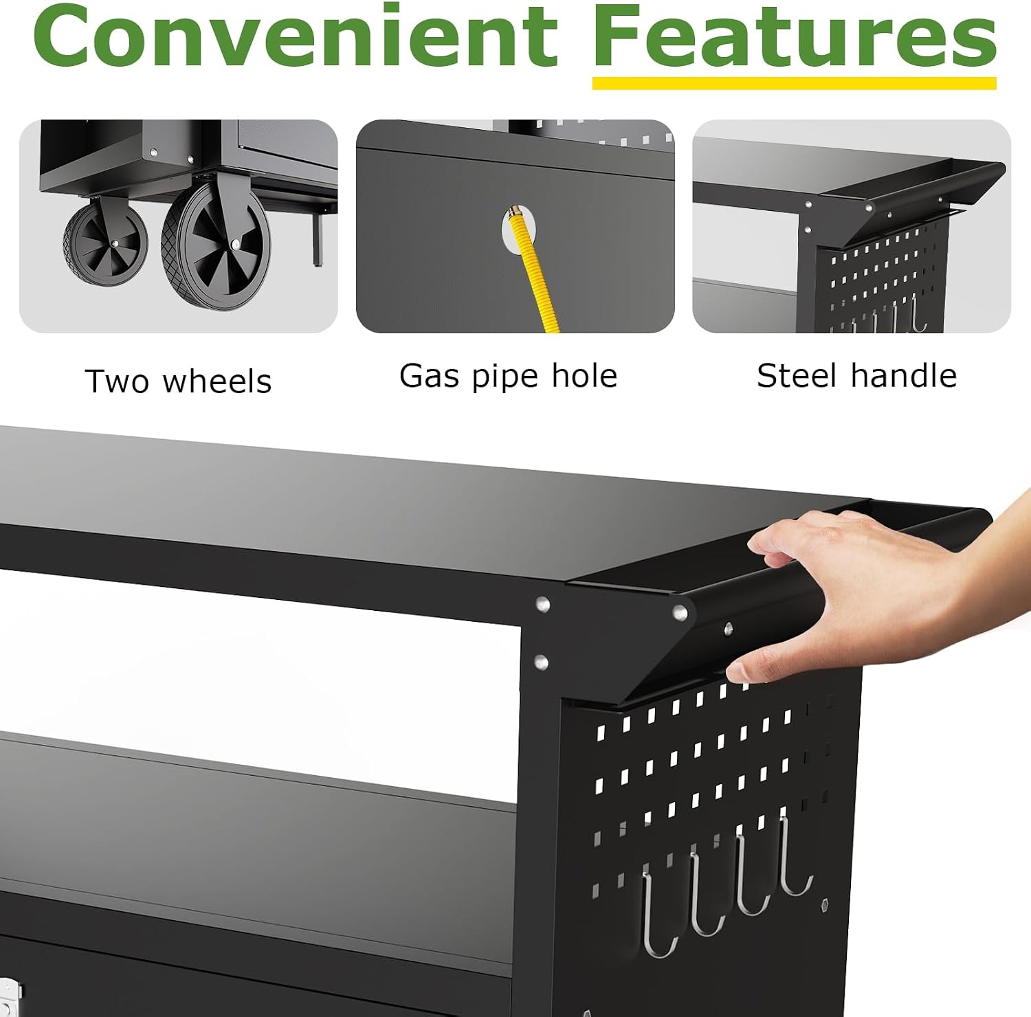 屋外グリルカートテーブル、収納付きキッチンアイランド、ホイー - Food Storage Kitchen のレビューと価格