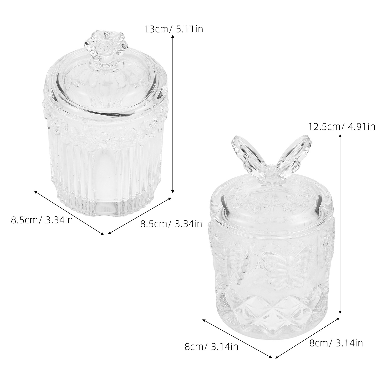 2個セット エンボス加工ガラスジャー 密閉食品保存容器 透明 - Food Storage Containers Glass のレビューと価格