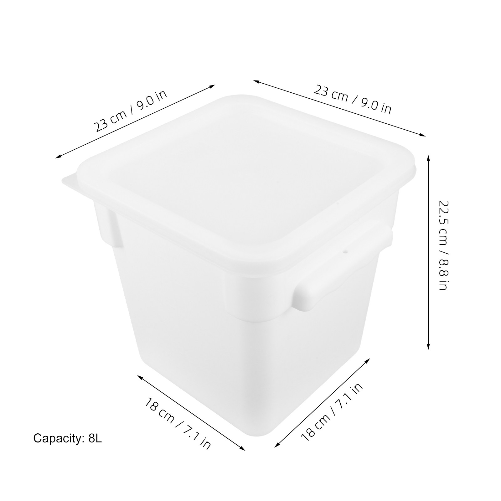 正方形プラスチック製食品保存容器 業務用 8L ビン ハンド - Food Storage Kitchen のレビューと価格