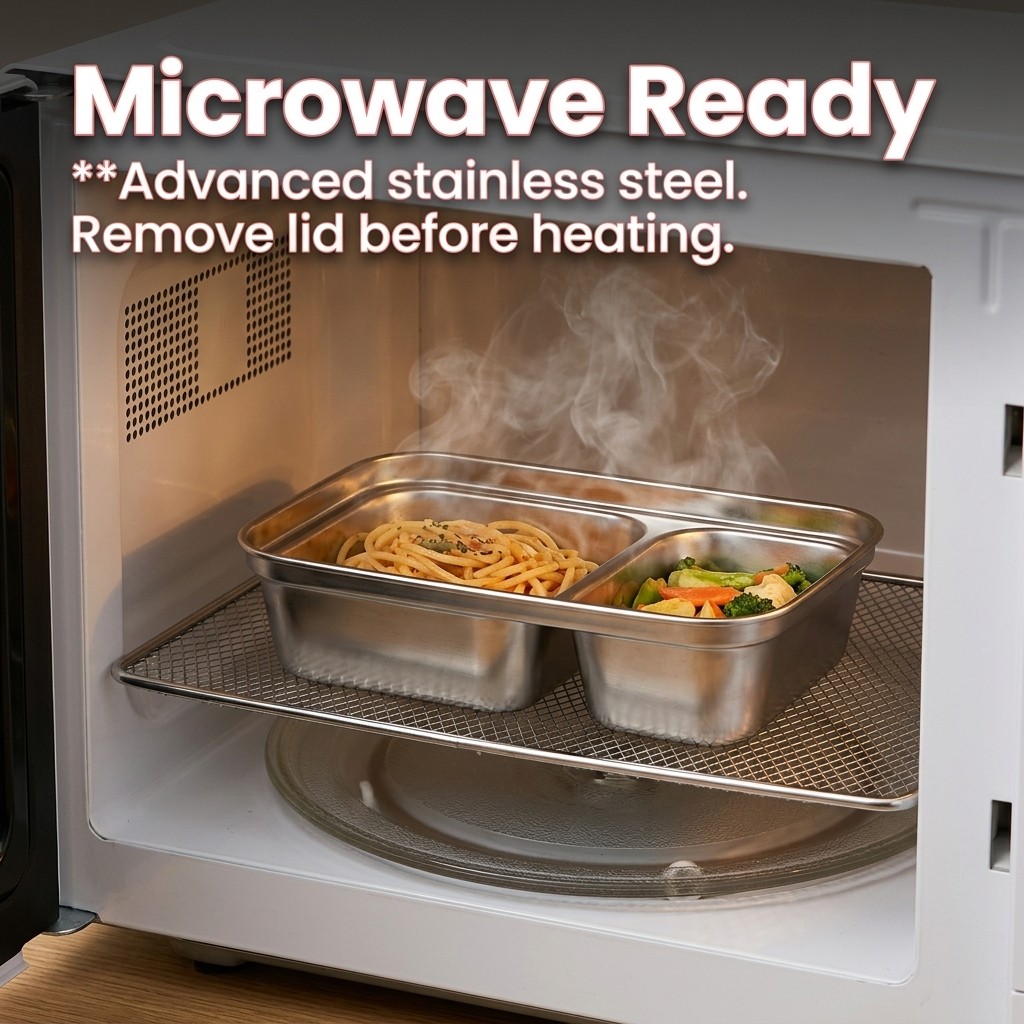 電子レンジ対応 304ステンレス製ランチボックスセット 弁当 - Food Storage Prep Containers のレビューと価格
