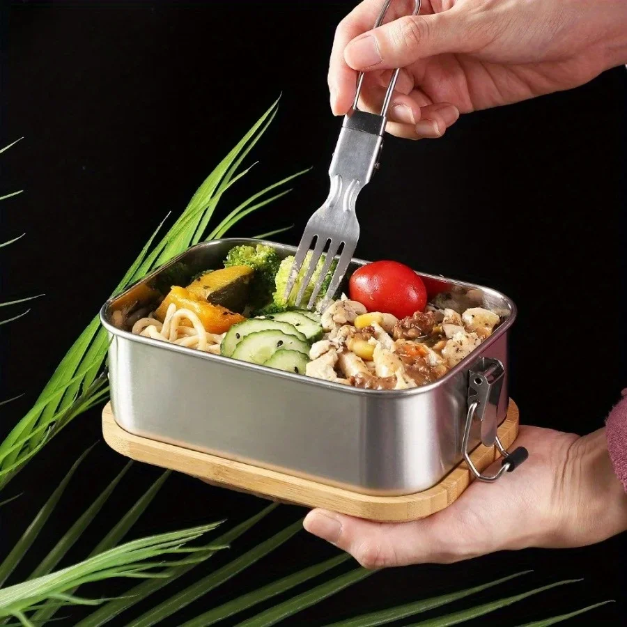 新しい304ステンレス製竹製蓋付きランチボックス、和風蓋付き - Food Storage Time のレビューと価格