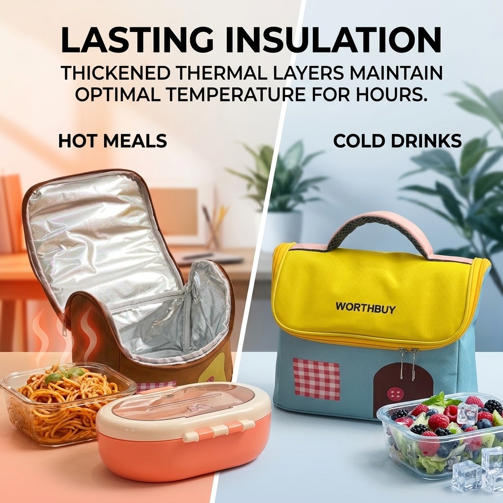 オックスフォード製サーマルランチバッグ、ジッパー付き、大容量 - Food Storage Box Large のレビューと価格