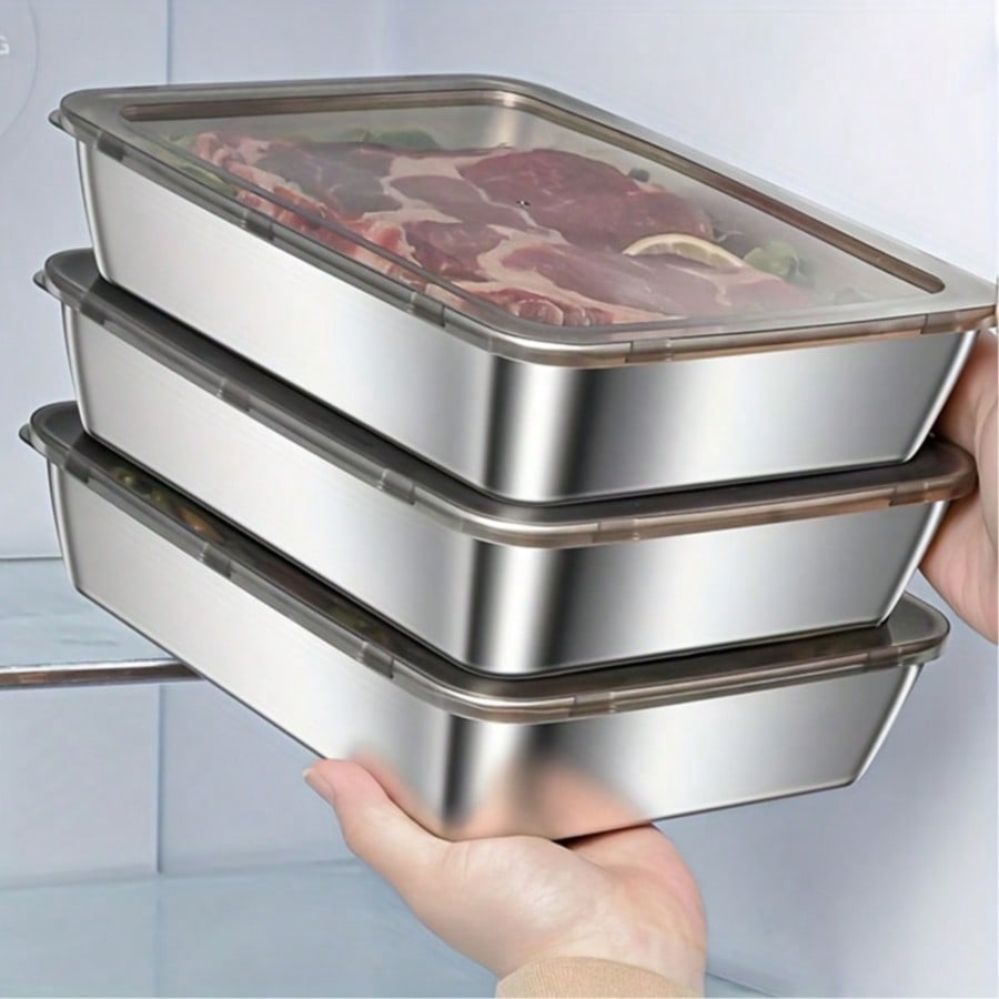 6個セット（3つの容器＋3つの蓋）ステンレス製食品保存容器セ - Food Storage Prep Containers のレビューと価格