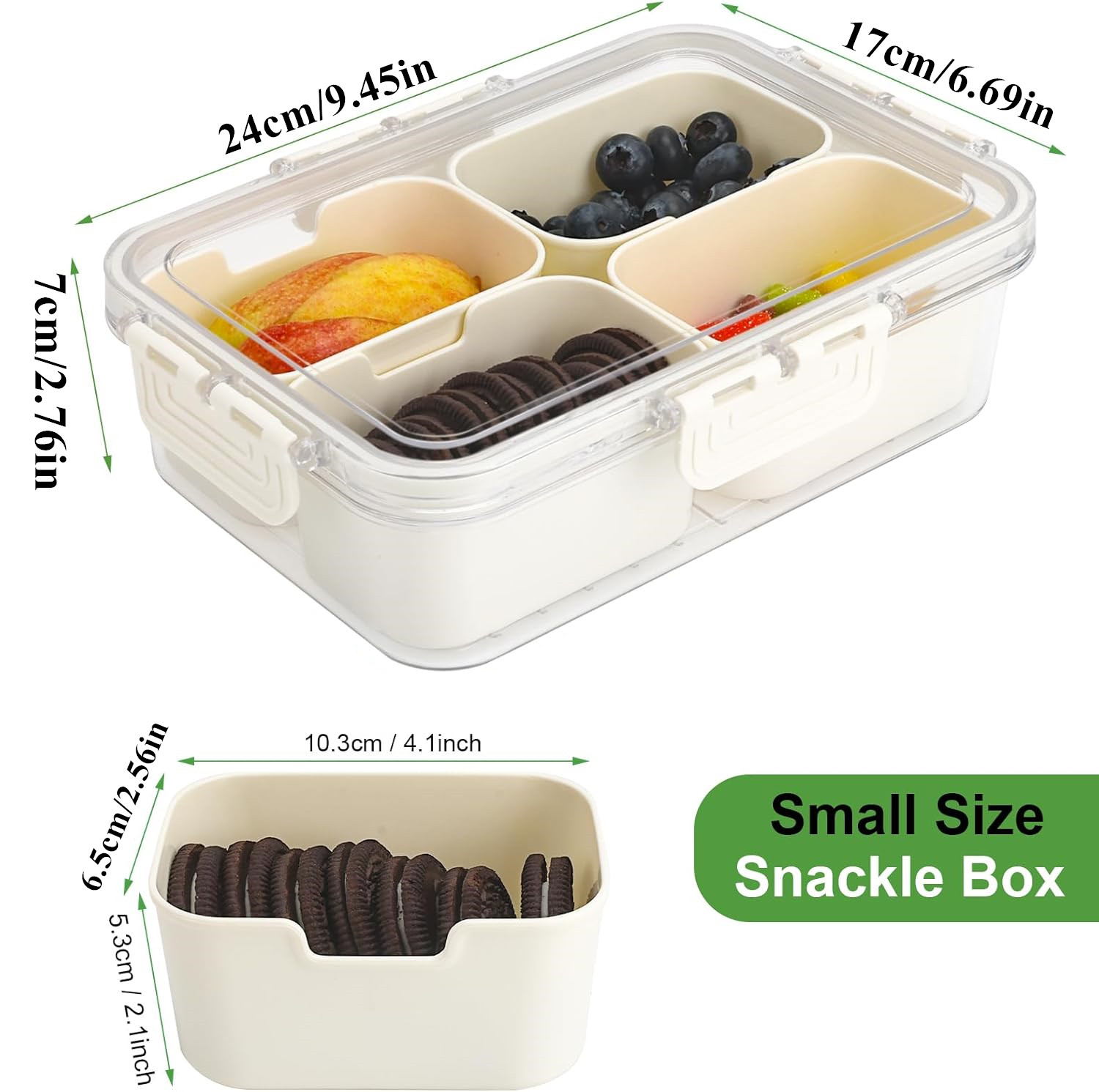 ポータブル食品保存箱、スナック収納ボックス、蓋付き4つのコン - Food Storage Time のレビューと価格