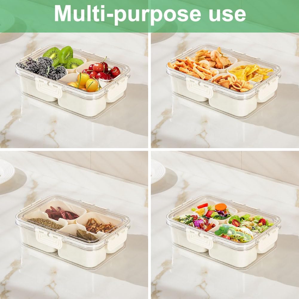 ポータブル食品保存箱、スナック収納ボックス、蓋付き4つのコン - Food Storage Time のレビューと価格