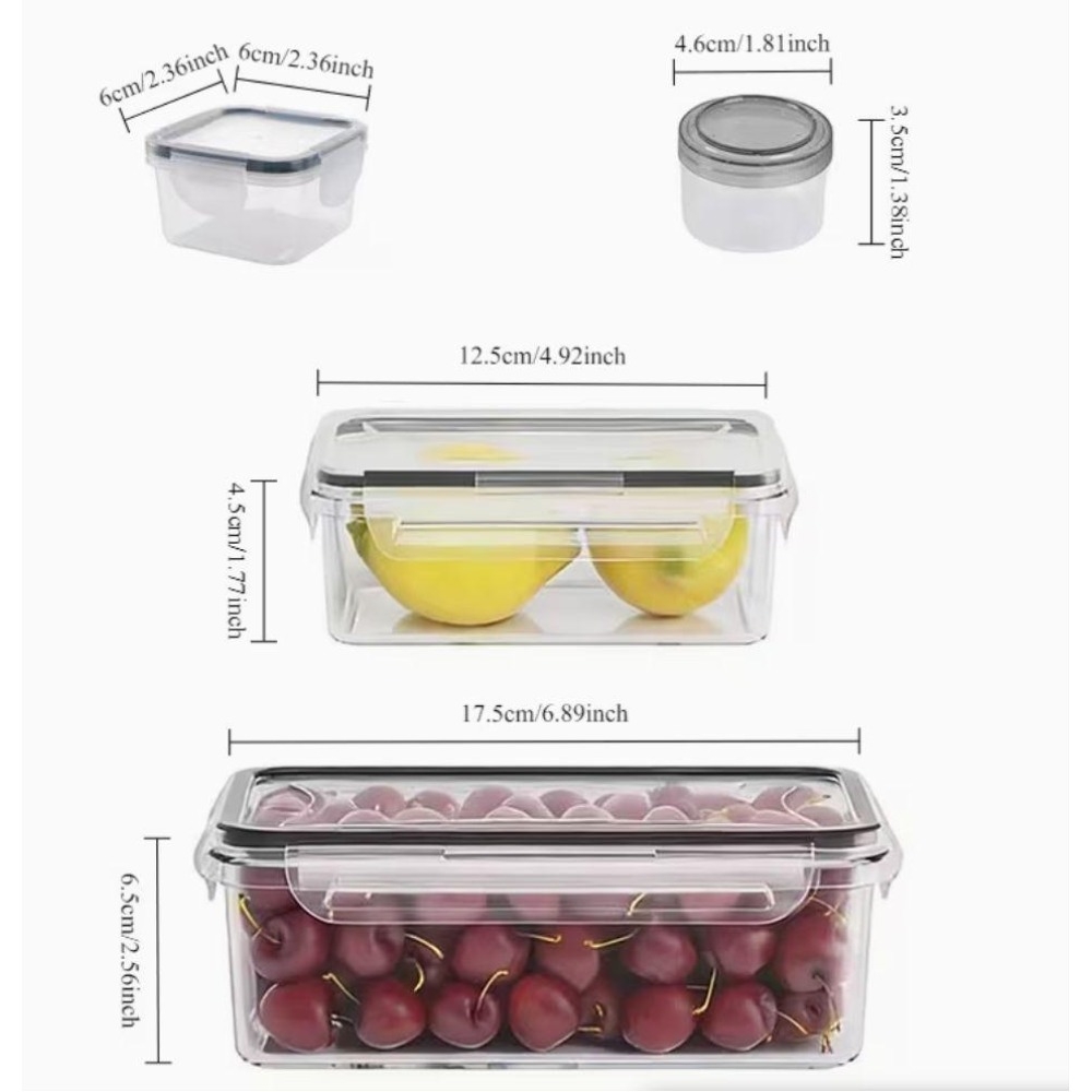 4個セット 透明食品保存容器 スナップ蓋付き、果物、野菜、パ - Food Storage Time のレビューと価格