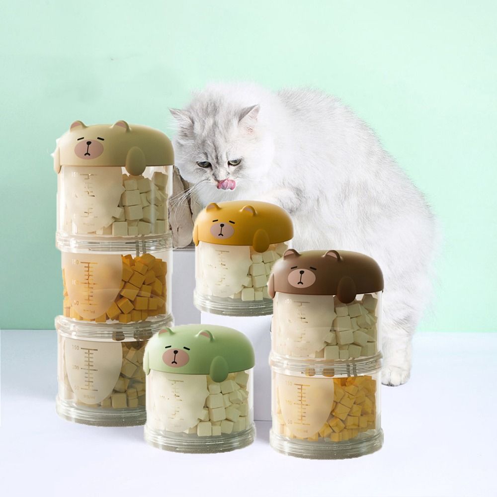 実用的なプラスチック製多層キャットフードボックス防湿かわいい - Food Storage Pet のレビューと価格