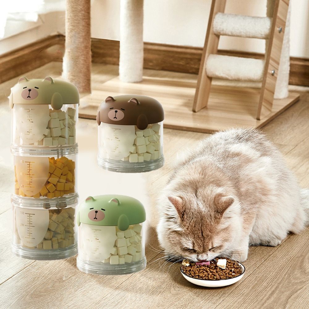 実用的なプラスチック製多層キャットフードボックス防湿かわいい - Food Storage Pet のレビューと価格