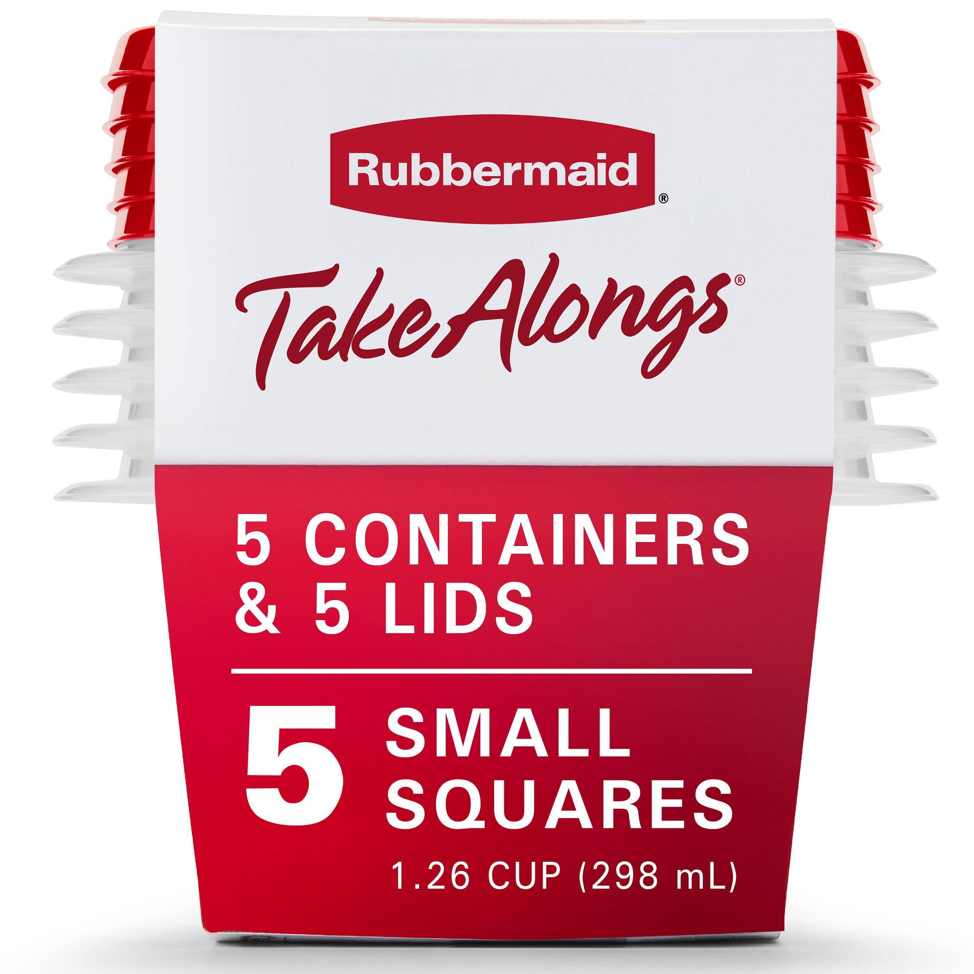 赤い蓋付き食品保存容器5個セット、1.26カップの再利用可能 - Food Storage Prep Containers のレビューと価格
