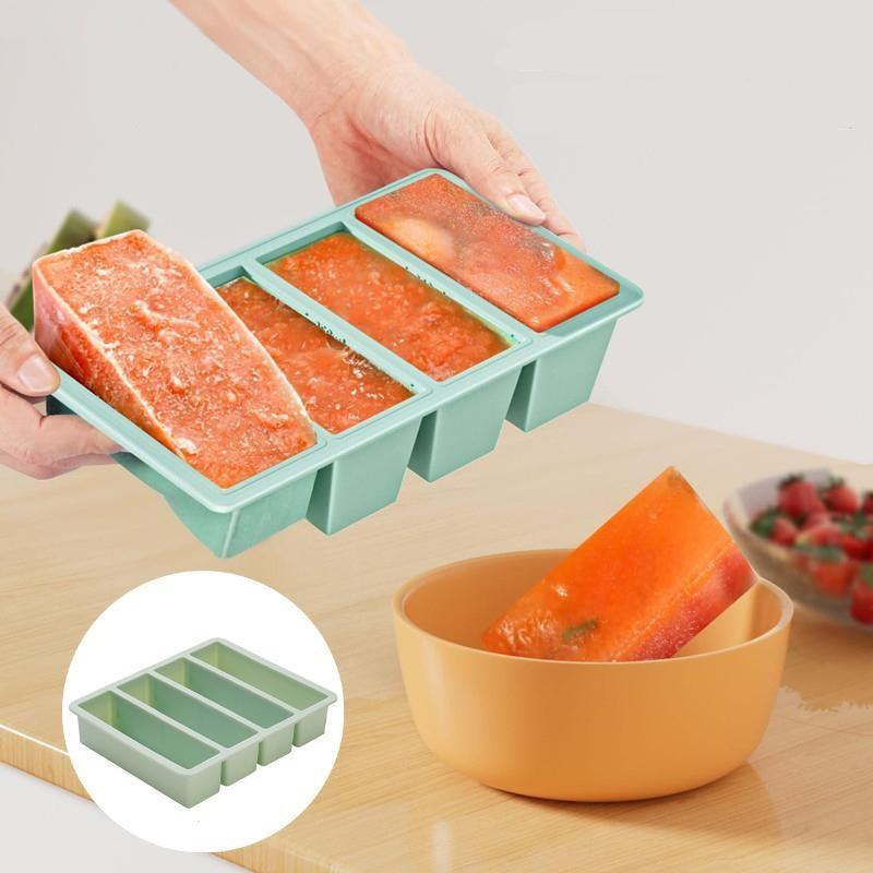 特大シリコン製フードトレイ（蓋付き）、4つの大きな型、家庭用 - Food Storage Box Large のレビューと価格