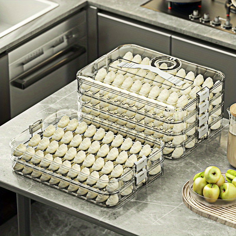 餃子収納ボックス、大容量多層冷凍庫クイック食品保管冷蔵庫密閉 - Food Storage Box Large のレビューと価格