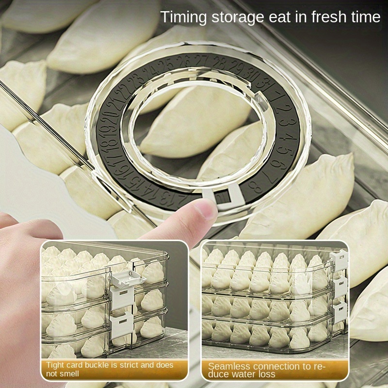 餃子収納ボックス、大容量多層冷凍庫クイック食品保管冷蔵庫密閉 - Food Storage Box Large のレビューと価格