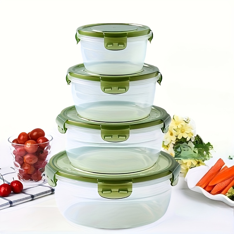 4つのプラスチック製食品保存容器、ランチボックス、食堂、キャ - Food Storage Time のレビューと価格