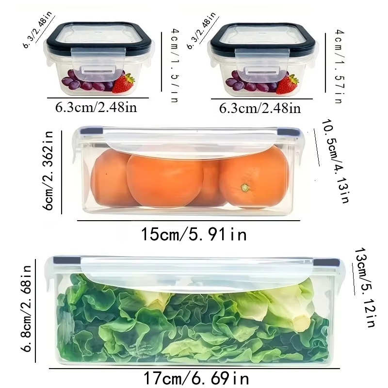 8個セットには、4つの容器と4つの蓋が含まれています。気密食 - Food Storage Time のレビューと価格