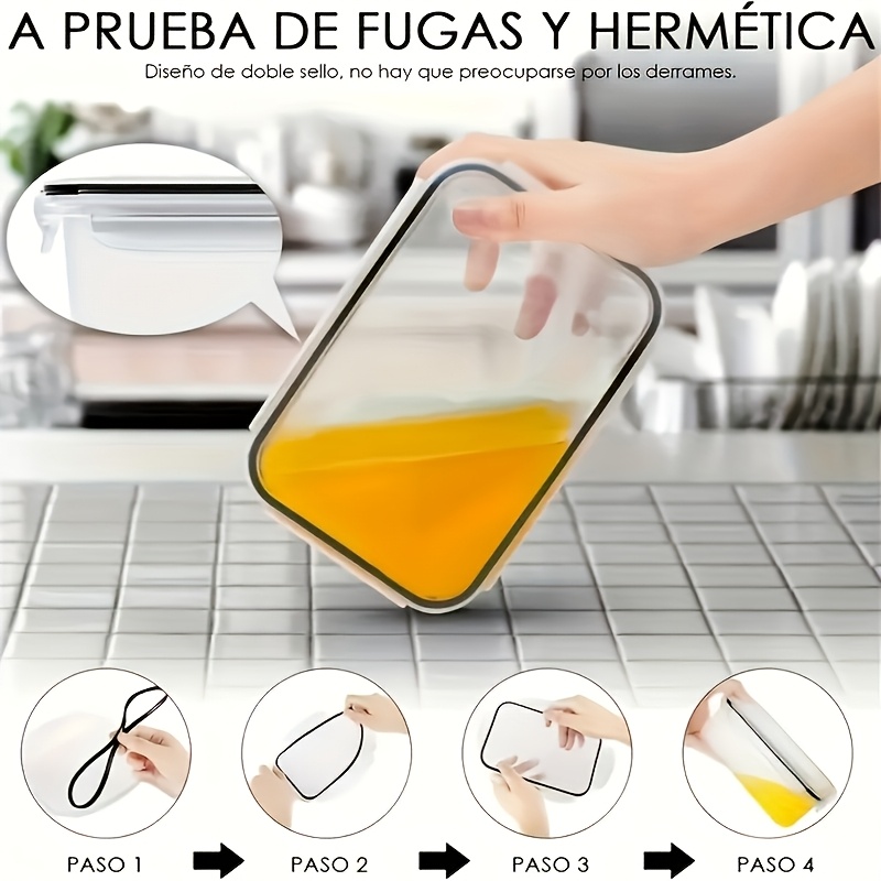 8個セットには、4つの容器と4つの蓋が含まれています。気密食 - Food Storage Time のレビューと価格