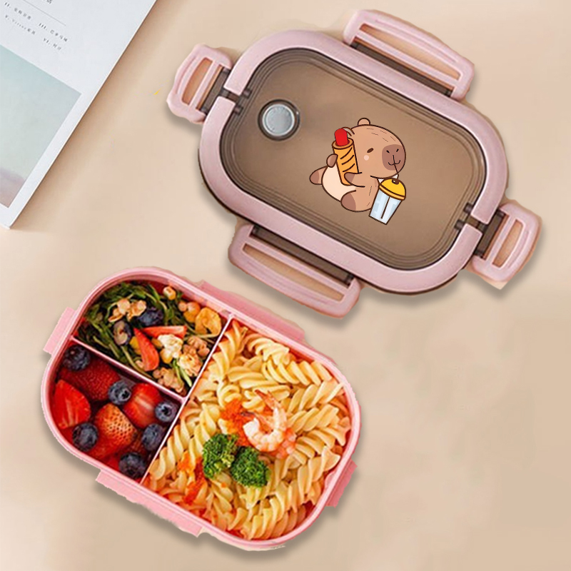 カピバラ弁当箱アニメ動物プリント食品保存容器子供学校ピクニッ - Food Storage Time のレビューと価格