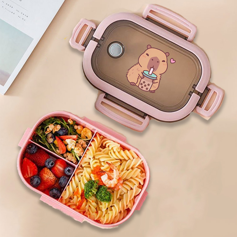 カピバラ弁当箱アニメ動物プリント食品保存容器子供学校ピクニッ - Food Storage Time のレビューと価格