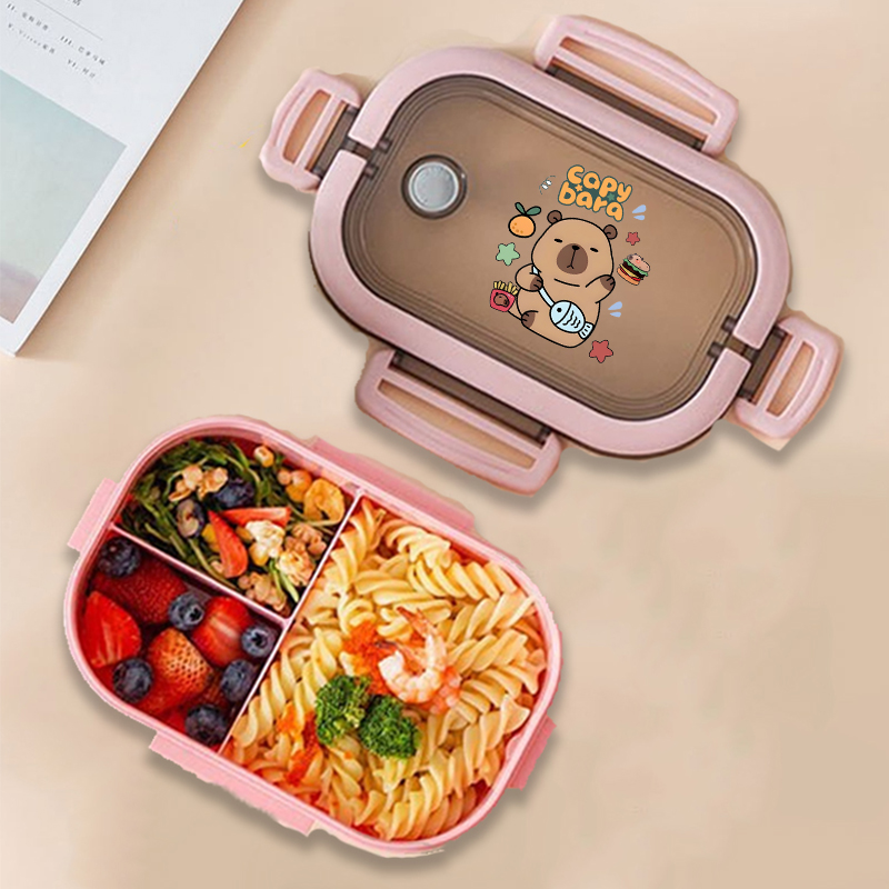 カピバラ弁当箱アニメ動物プリント食品保存容器子供学校ピクニッ - Food Storage Time のレビューと価格