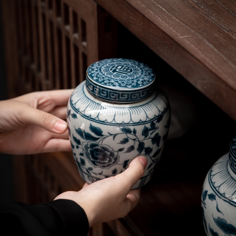 食品,大容量,キャンディー,食品,磁器用の青白密封収納ボック - Food Storage Box Large のレビューと価格