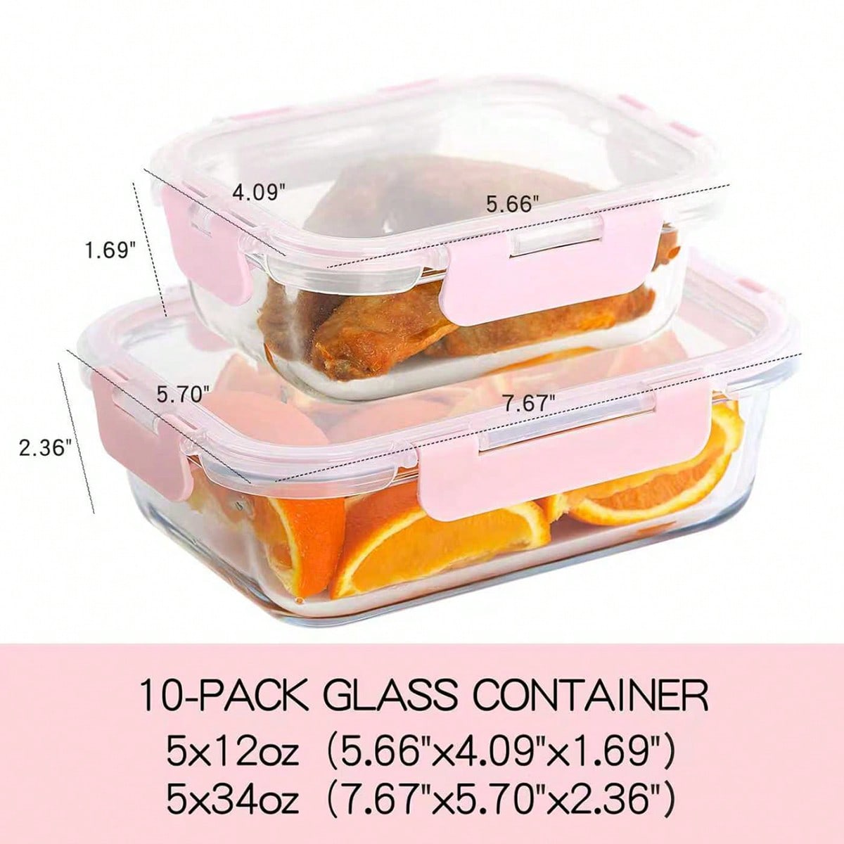 10個入りガラス製ミールプレップ容器、蓋付き食品保存容器、気 - Food Storage Containers Glass のレビューと価格