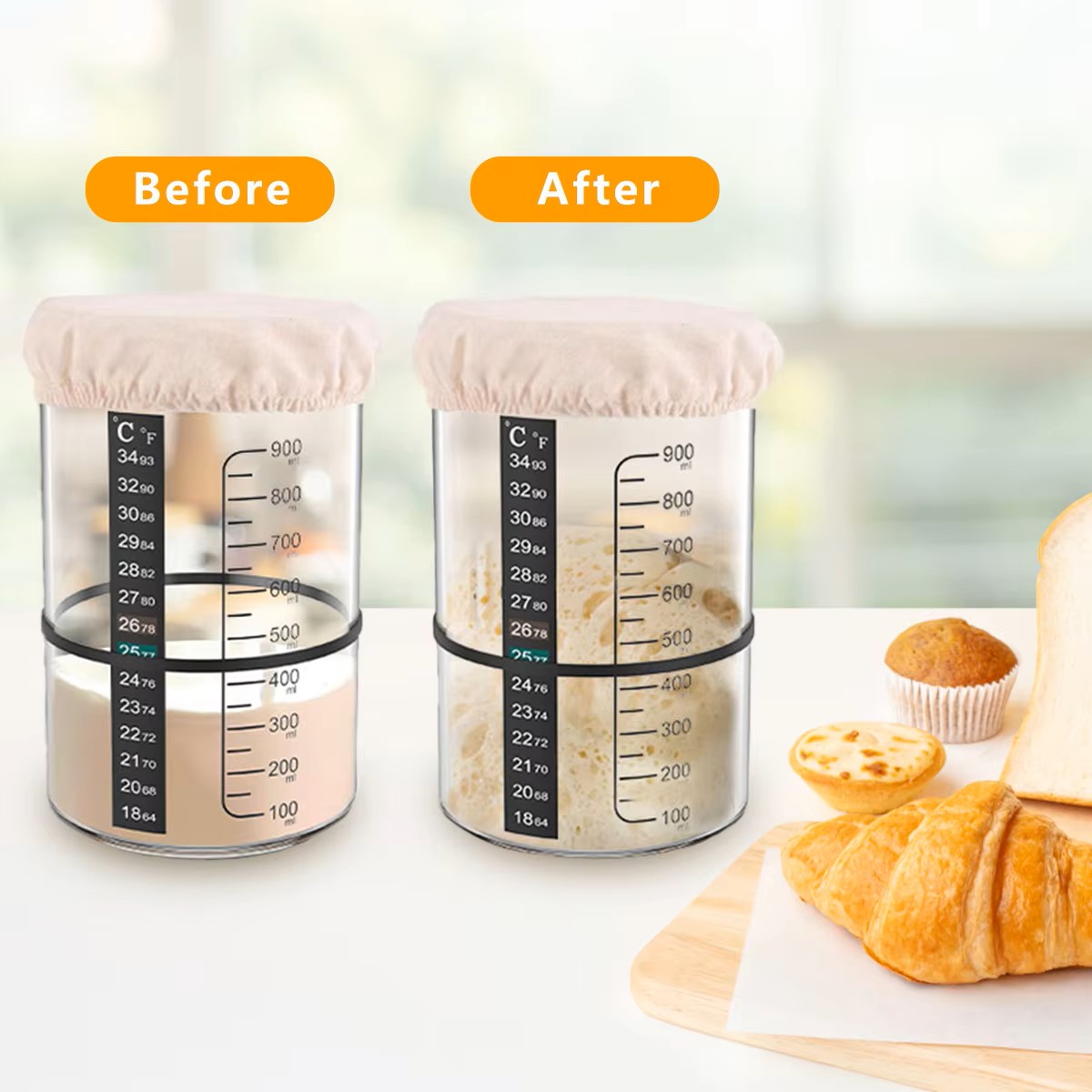 1500/900ml サワードウスタータージャーセット 透明 - Food Storage Containers Glass のレビューと価格