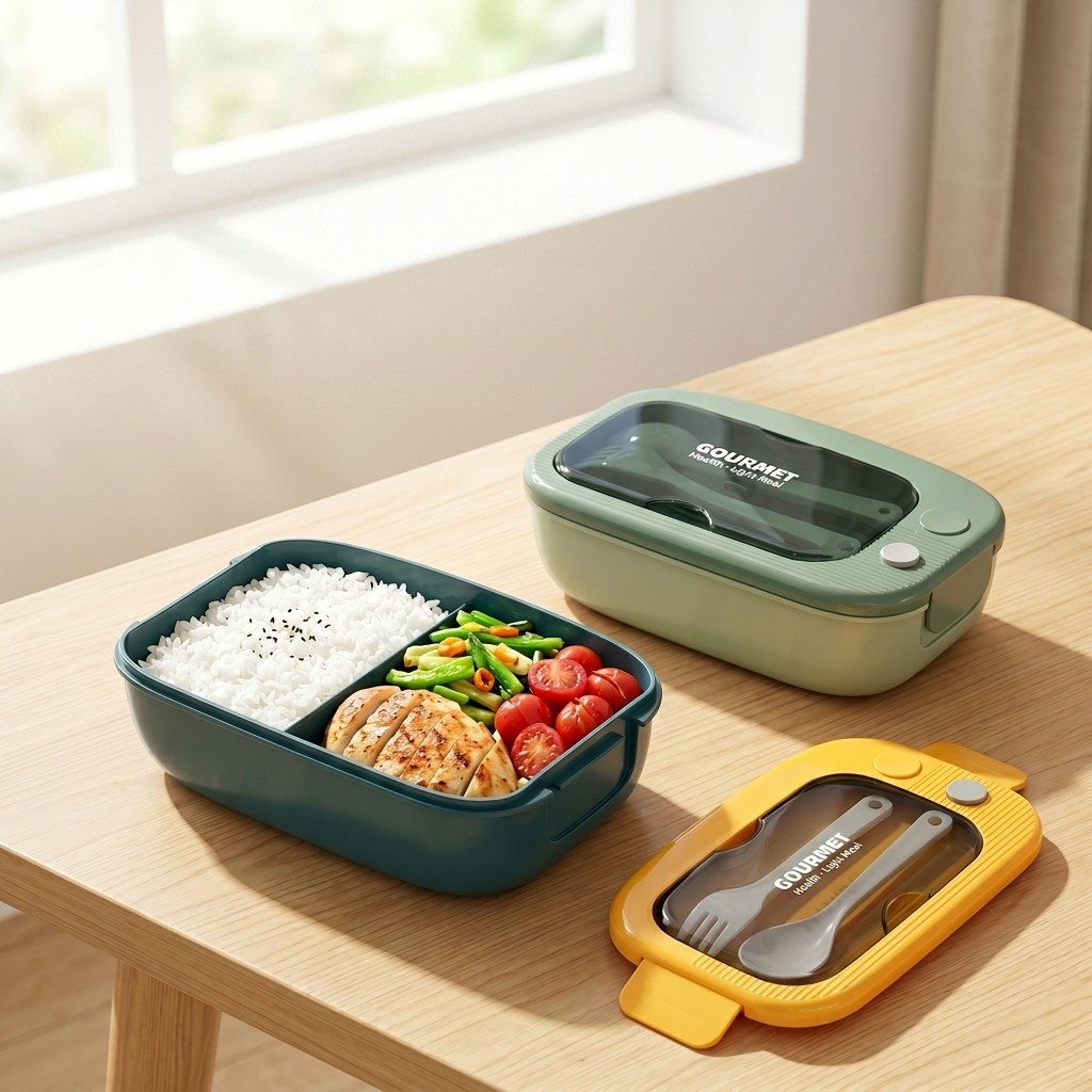 電子レンジ対応プラスチック製弁当箱 2コンパートメント漏れ防 - Food Storage Prep Containers のレビューと価格