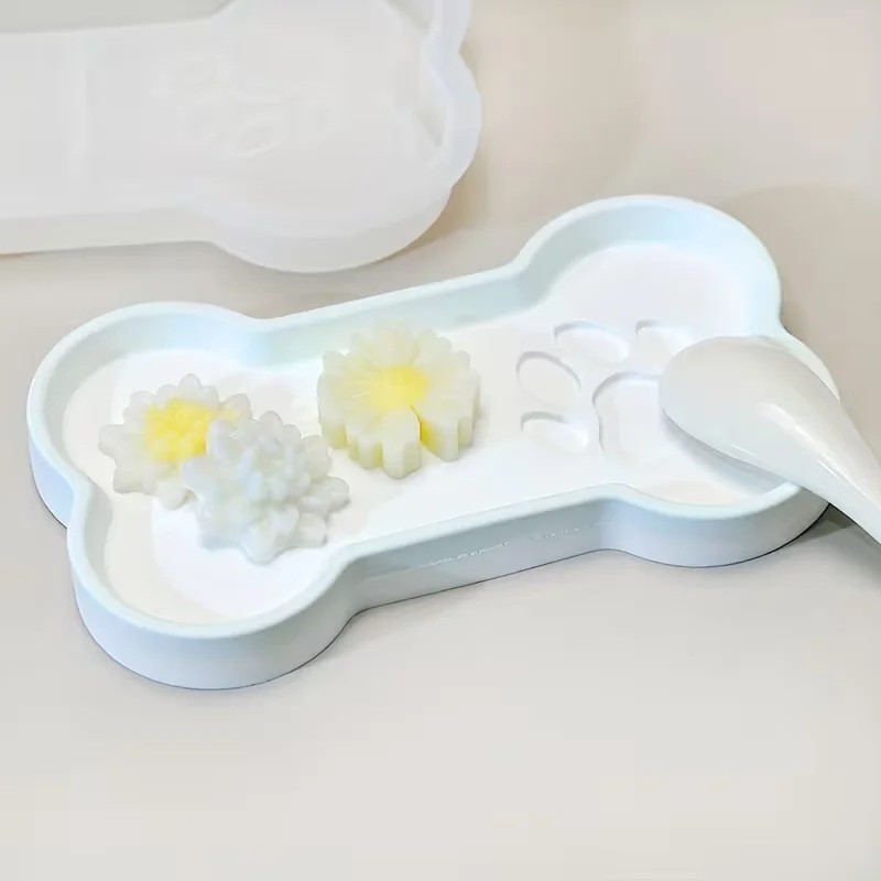 最高品質DIY猫の足と骨の形をしたシリコンモールド収納トレイ - Food Storage Home のレビューと価格