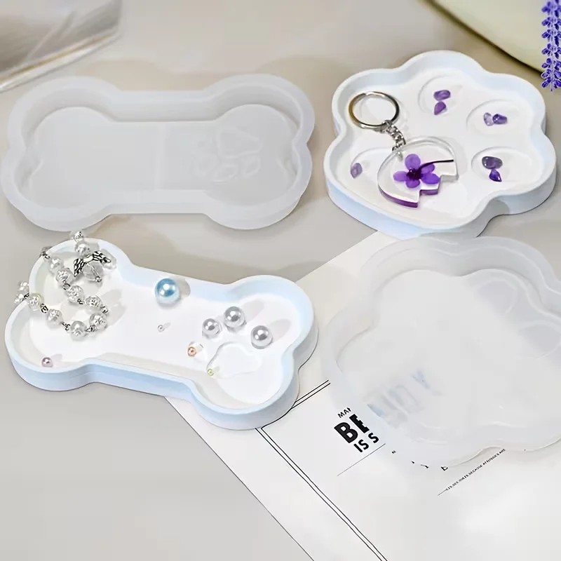 最高品質DIY猫の足と骨の形をしたシリコンモールド収納トレイ - Food Storage Home のレビューと価格
