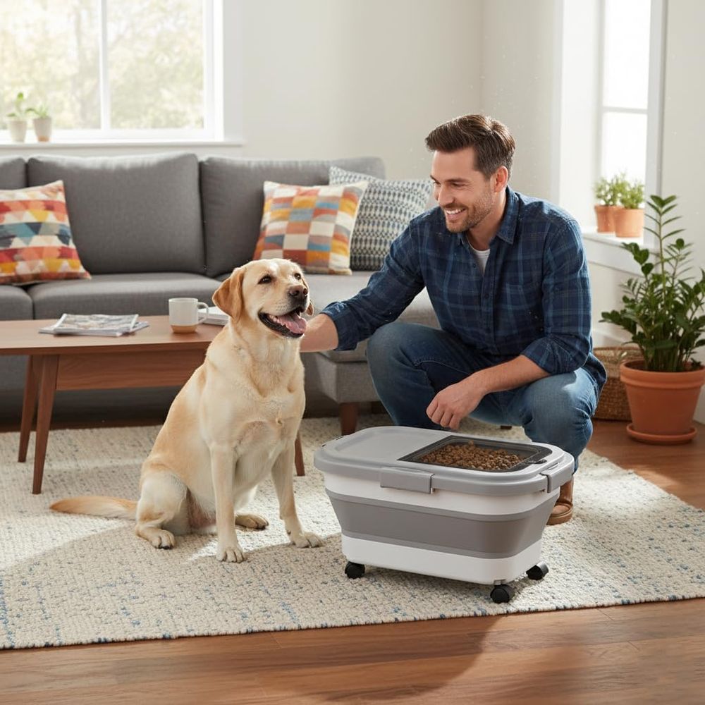 15ポンドの犬/猫用フード収納容器、折りたたみ式フード収納容 - Food Storage Pet のレビューと価格