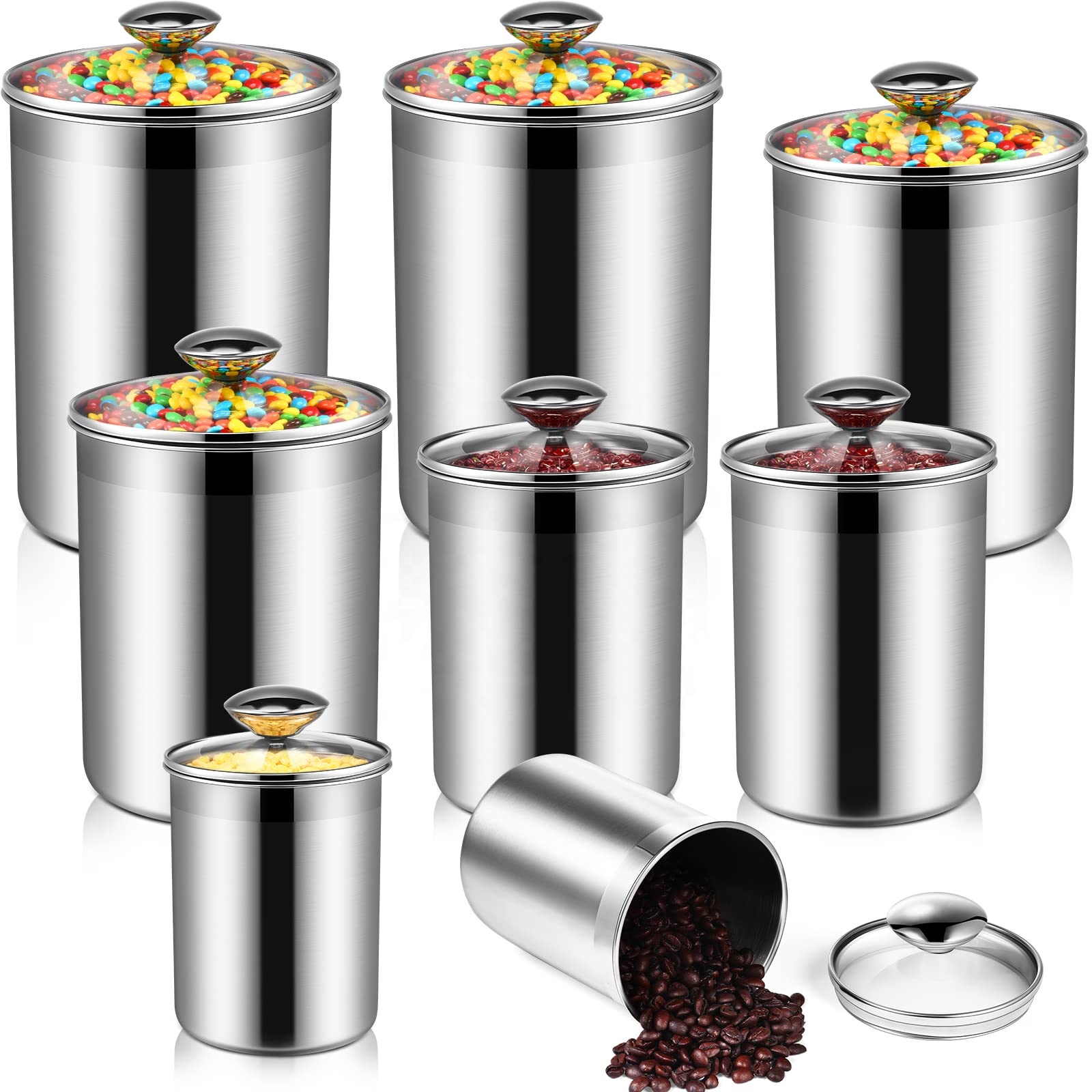 食品保存容器 茶葉 コーヒー 砂糖 小麦粉 密閉 キッチン  - Food Storage Containers Glass のレビューと価格