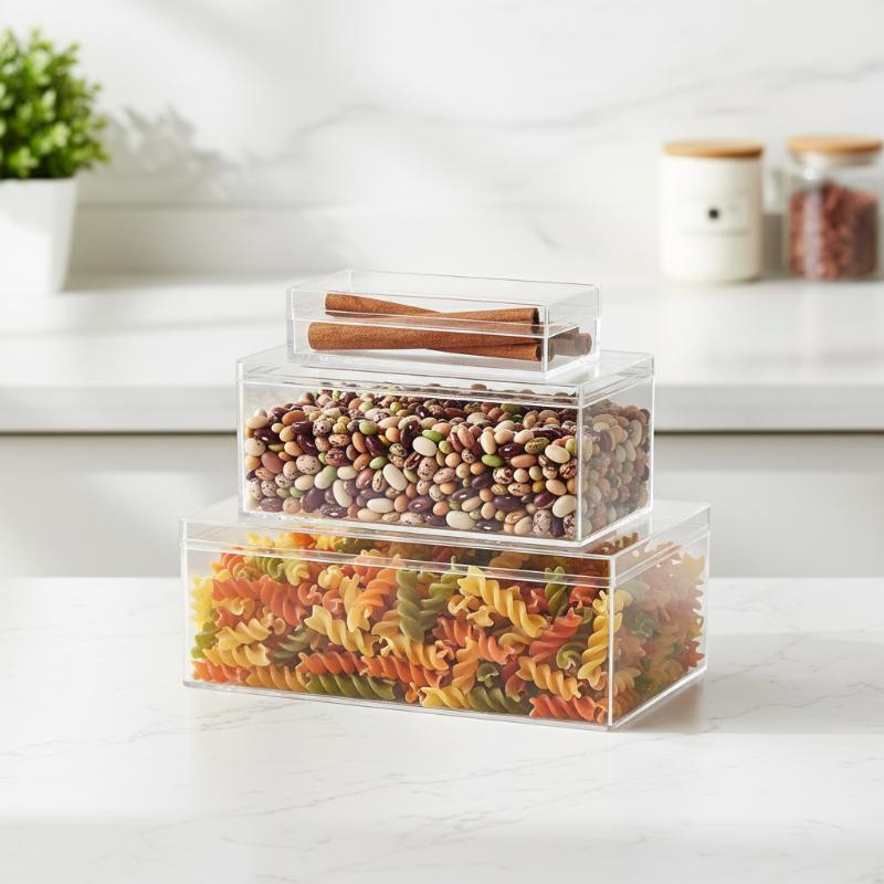 厚みのある長方形アクリル収納ボックス高透明食品ギフト包装植物 - Food Storage In Plants のレビューと価格