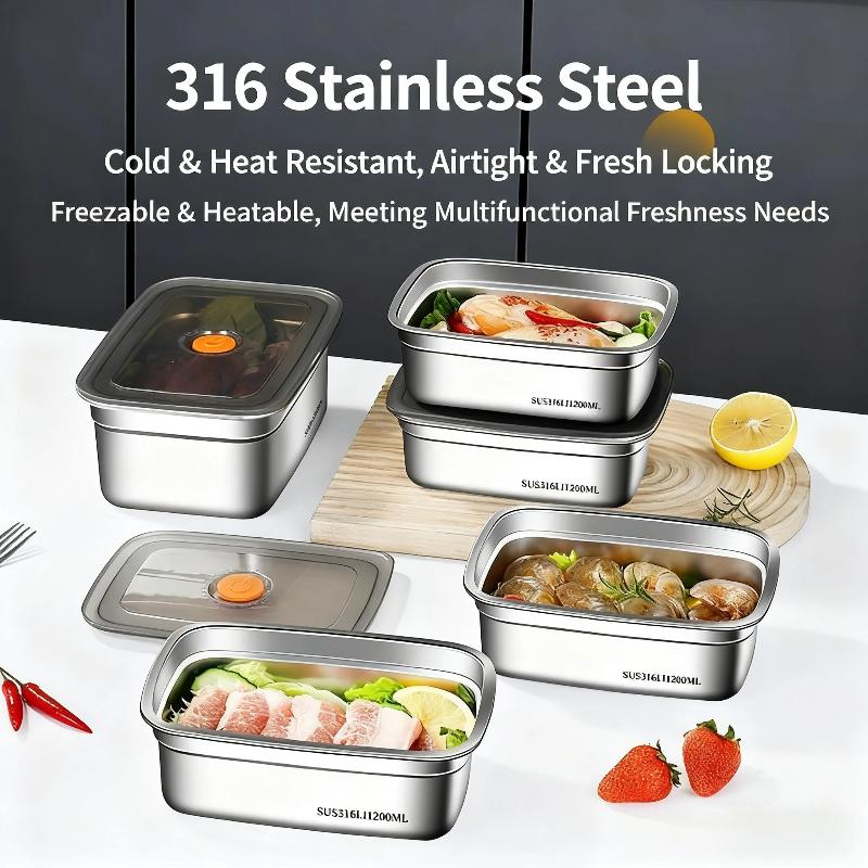 ステンレス製密閉ランチボックス 大容量 食品安全保存容器 学 - Food Storage Box Large のレビューと価格