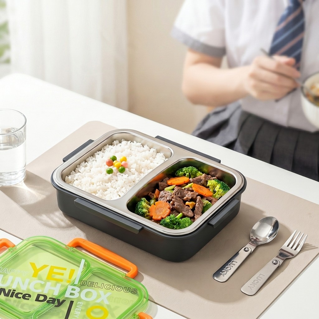 電子レンジ対応304ステンレス製弁当箱、仕切り付き食品保存容 - Food Storage Prep Containers のレビューと価格